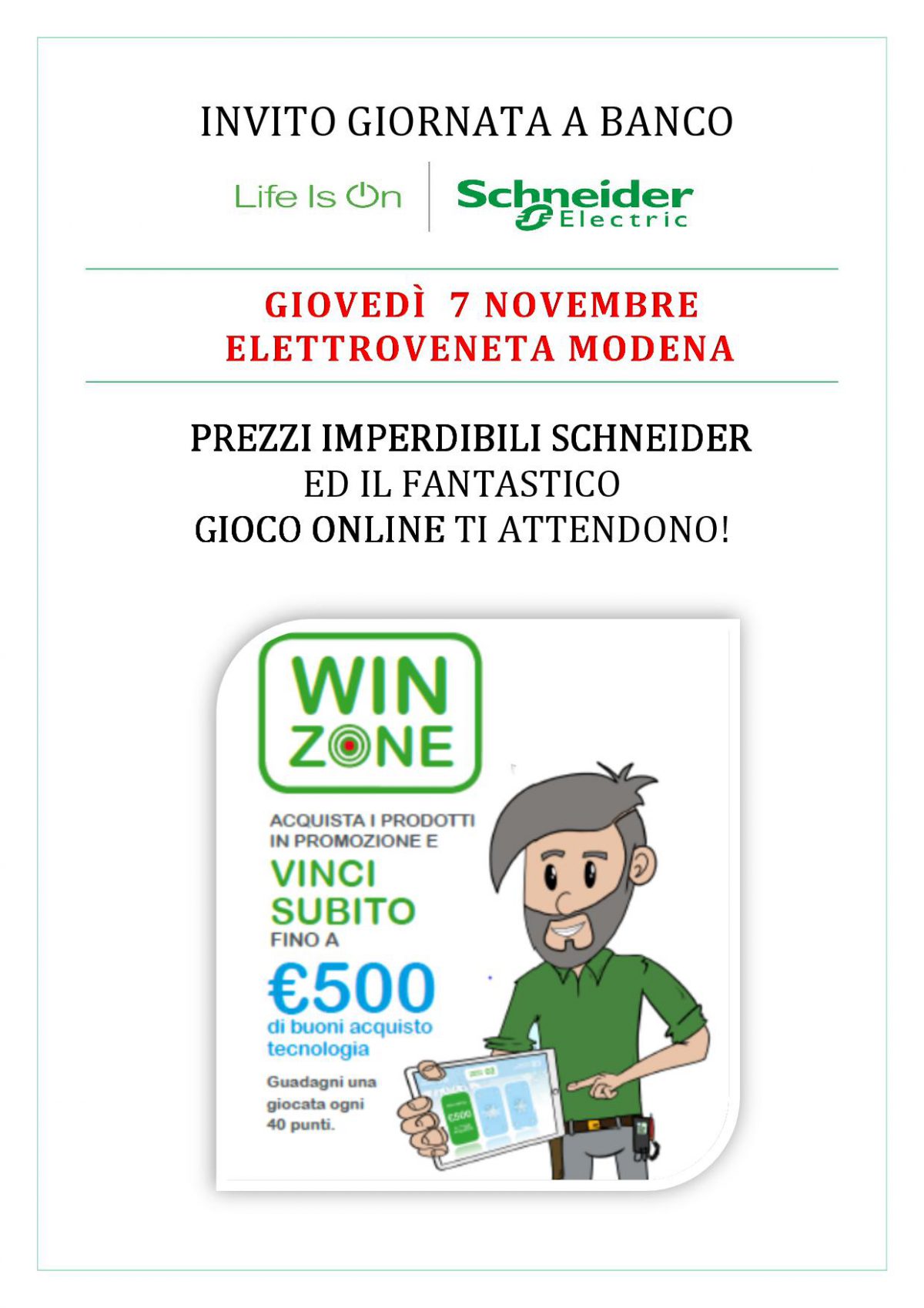 giornata a banco ELETTROVENETA MODENA 7 novembre 2019 schn