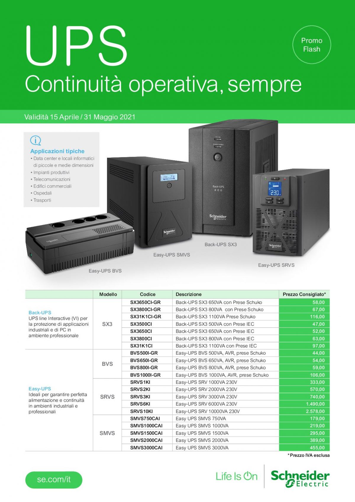 Schneider Promo UPS 0421 aprile maggio 2021